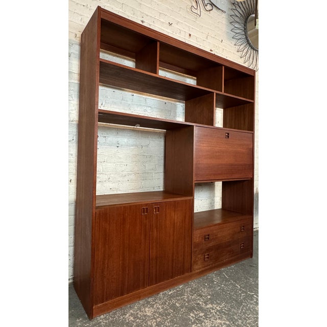 Mid-Century Modern Mid 20th Century Danish Teak Wall Unit / Media Console For Sale - Image 3 of 13
