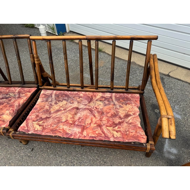 1970s Vintage Ficks Reed Modular Rattan Sectional Sofa & Lounge Chair – 3 Piece Set For Sale - Image 5 of 12