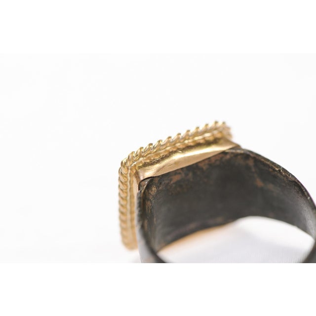 Byzantine Bronze Ring W/ 21k Gold Rope Trim, Size 6.75 For Sale - Image 9 of 13