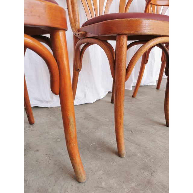 Bentwood Dining Chairs in Red Faux Leather, 1970s, Set of 3 For Sale - Image 18 of 18