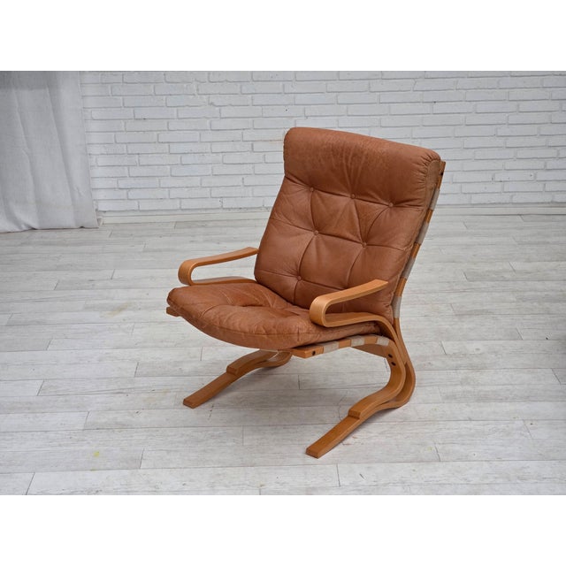 Norwegian Model Kengu Armchair in Leather from Rybo Rykken & Co, 1970s For Sale - Image 15 of 18