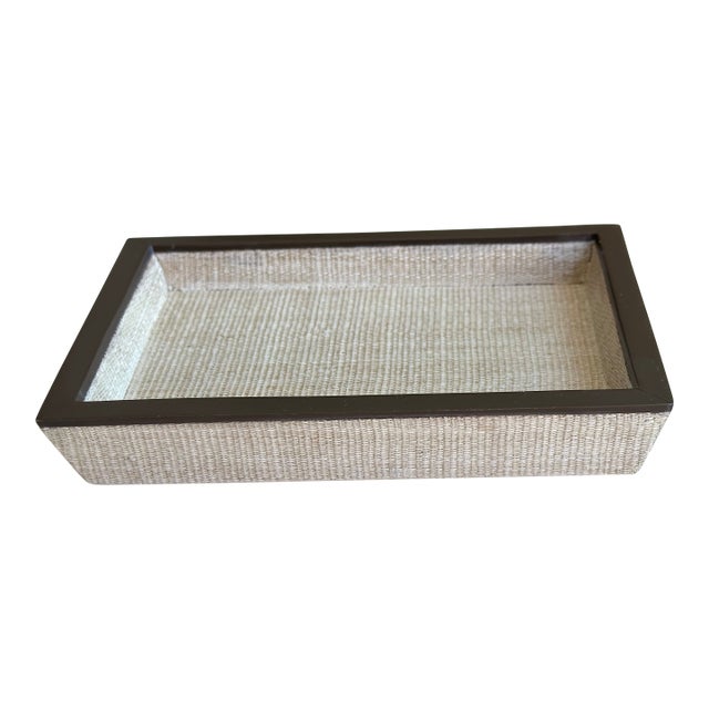 Pigeon & Poodle Maranello Beige/Brown Abaca Tray - New For Sale
