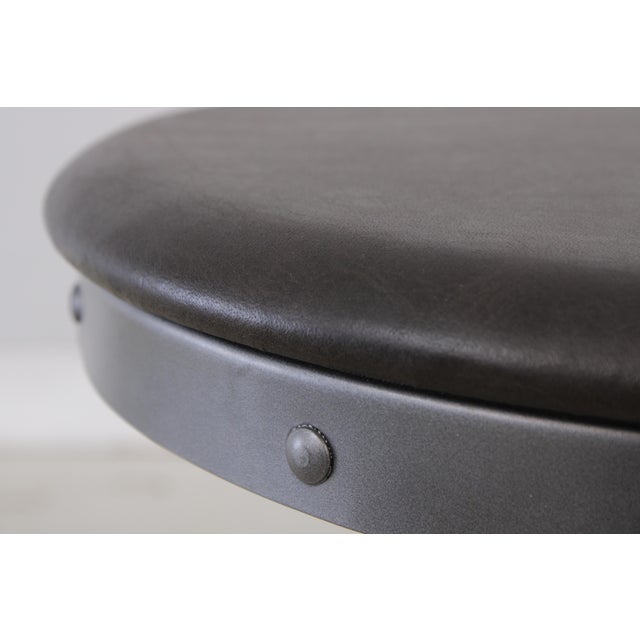 Set of 6 Restoration Hardware Adjustable Toledo Leather Seat Stools For Sale - Image 12 of 15