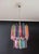 Fantastic vintage murano chandelier made by 107 murano crystal multicolored prism in a nickel metal frame. The glasses are...