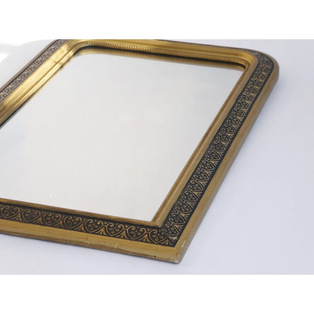 Glass Antique French Louis Philippe Gilded Arched Mantle Mirror, 19th Century For Sale - Image 7 of 13