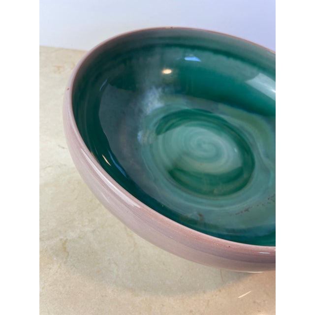 Stangl Vintage Stangl Pottery Terra Rose Bowl, Mauve & Turquoise Swirl, Trenton Nj For Sale - Image 4 of 9