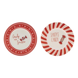 Ceramic Santa Candy Plate (Set of 4) For Sale