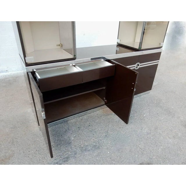 Wood Designer Pierre Cardin Buffet Bar Cabinet Signed, circa 1970s - Set of 3 For Sale - Image 7 of 9