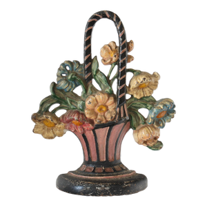 American Cast Iron Flower Basket Doorstop