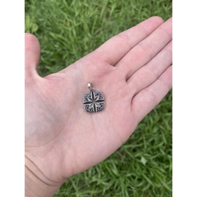 David Yurman North Star Black Diamond Charm, Sterling Silver, Length 1 In For Sale - Image 4 of 4