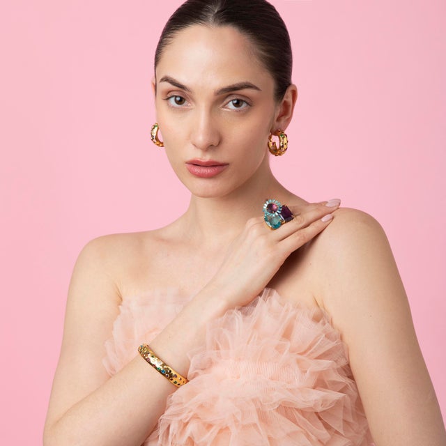 Discover the Fortuna Cuff, featuring a new vintage design that embodies the essence of the city woman. Crafted from semi-...