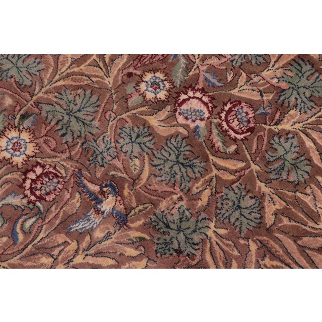 1990s Boho Chic Floral 1990's Pak-Persian Brown/Green Wool Round Rug - 8'0'' X 8'1'' For Sale - Image 5 of 9