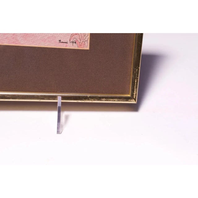 Vintage Southeastern Asian Figural Ink and Watercolor For Sale - Image 11 of 12