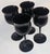 Late 20th Century Vintage Onyx Black Goblets- Set of Four For Sale - Image 5 of 10