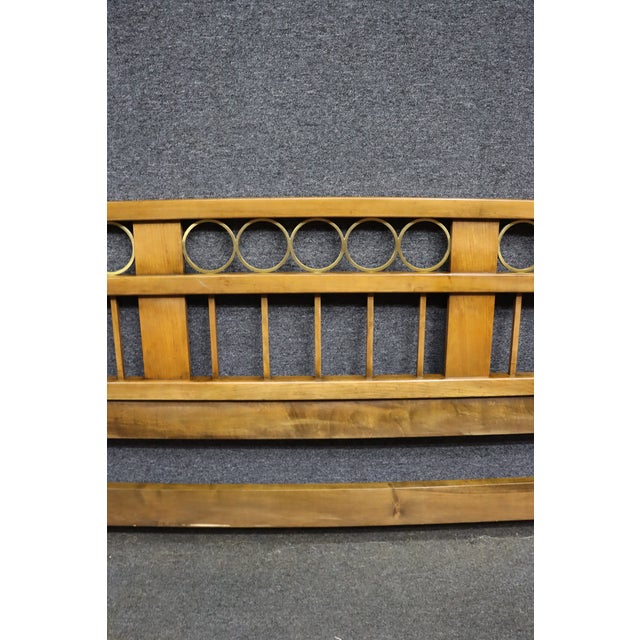 Baker Furniture Company Baker Furniture Walnut and Brass Ring King Headboard For Sale - Image 4 of 8