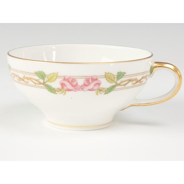 w.m. Guerin Limoges “Rose & Stem” 4-Piece Place Setting, Hand-Gilded French Porcelain Circa 1900–1930 For Sale - Image 9 of 18