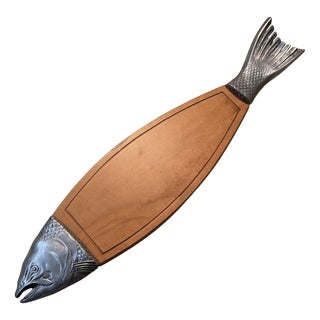 Vintage Fish-Shaped Serving Board Salmon, Japan, 1960s For Sale