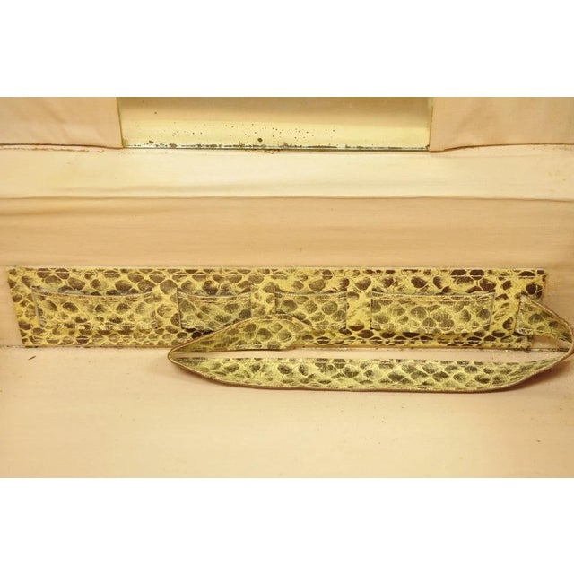 Vintage Mid Century Modern Faux Python Snakeskin Travel Toiletry Case Suitcase For Sale - Image 10 of 16