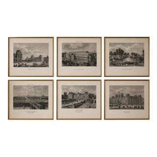 Paris Views: Louvre, Concorde, 1855, Engravings, Set of 6 For Sale