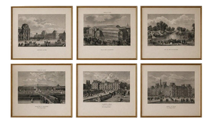 Paris Views: Louvre, Concorde, 1855, Engravings, Set of 6