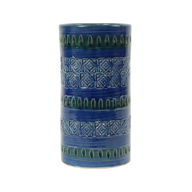 Vintage Italian Ceramiche Minerva Blue Ceramic Vase, 1960s For Sale - Image 12 of 12