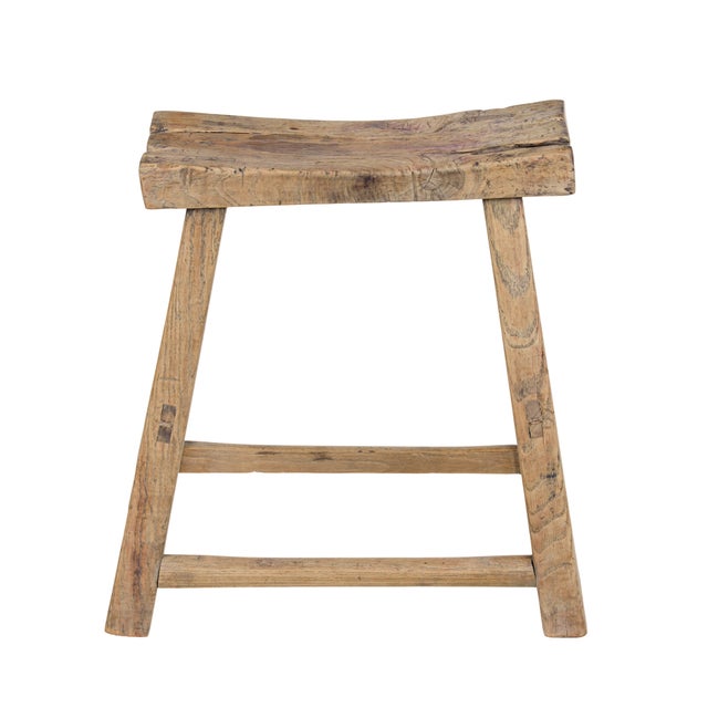 Late 19th Century Antique Rustic Chinese Hardwood Stool, 1890 For Sale - Image 5 of 6