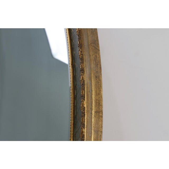 Wood Oval Giltwood Mirror by Pieterman, the Netherlands, 1960s For Sale - Image 7 of 11