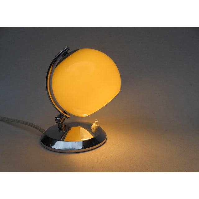Beige Art Deco Brass and Hand-Blown Glass Table Lamps, 1930s, Set of 2 For Sale - Image 8 of 17