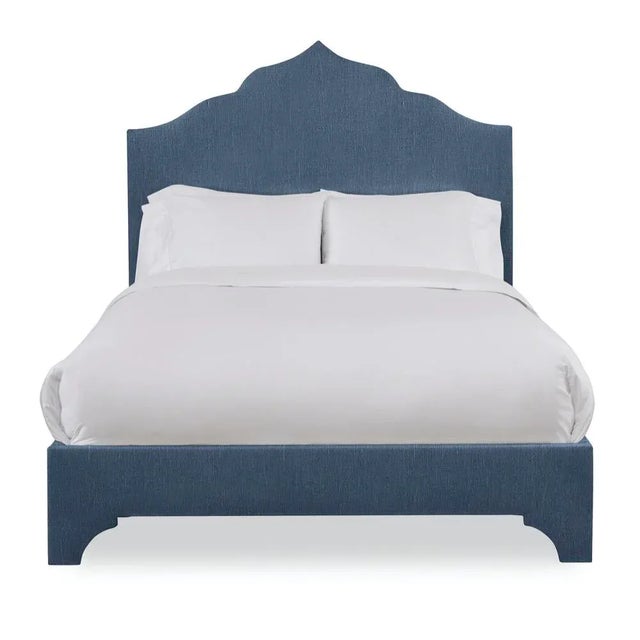 Casa Cosima Clementine California King Bedframe, Navy Linen For Sale - Image 4 of 4