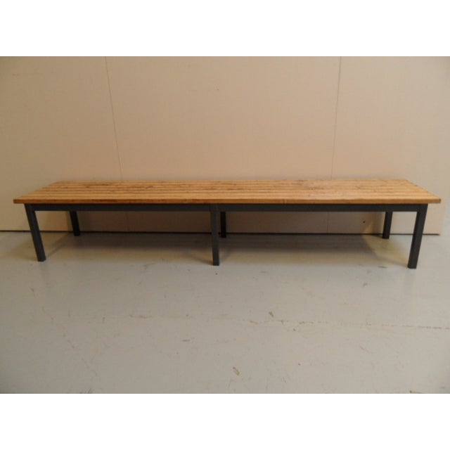 Wood Vintage School Bench, 1960s For Sale - Image 7 of 9