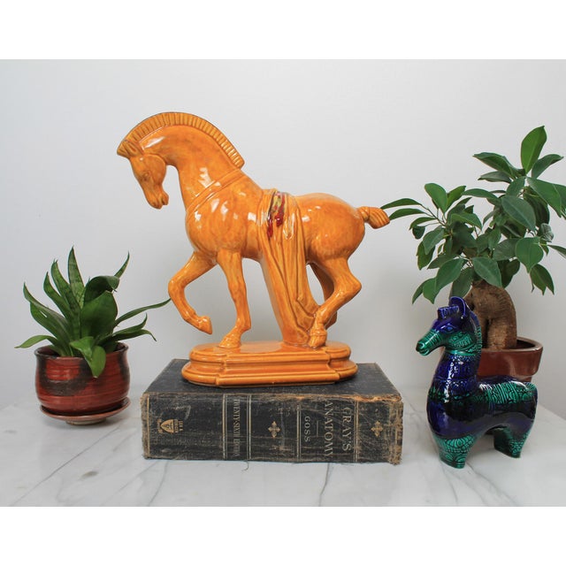 Mid-Century Modern Mid-Century Ceramic Tang-Style Trojan Horse Figurine For Sale - Image 3 of 10