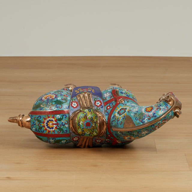 Pair of Vintage Chinese Cloisonne Horses For Sale - Image 10 of 18