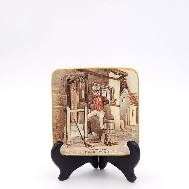 Ceramic Antique "Sam Weller, Pickwick Papers" Coaster, Staffordshire, England For Sale - Image 7 of 7