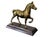 Vintage Solid Brass Prancing Horse Sculpture on Wood Pedestal Base – Mid-Century Modern Equestrian Decor, Hollywood...