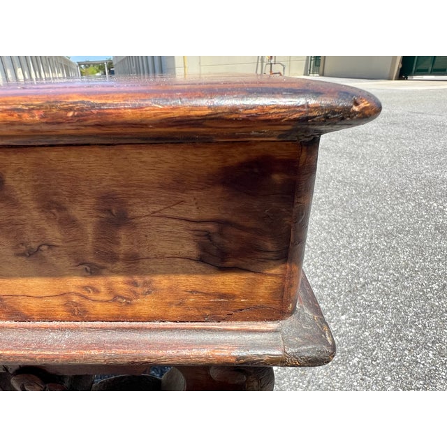 1930s Neoclassical Regency Style Burl One-Drawer Desk Console Table For Sale - Image 4 of 12