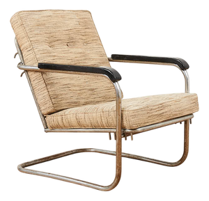 Model R363/R1204 Armchair in Chrome-Plated Tubular Steel with Shell Seat by Mart Stam for Bigla, 1933