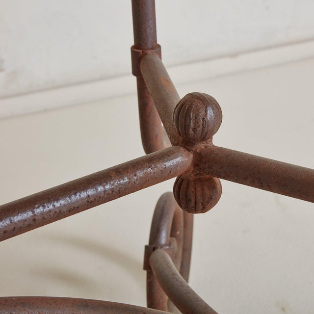 French Iron and Marble Dining or Occasional Table, France 1960s For Sale - Image 9 of 10