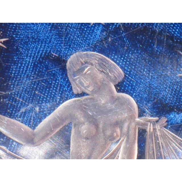 Glass Plate Art Nouveau Orrefors wheel Engraved Nude stars 1920's-30's Art Deco For Sale - Image 6 of 18