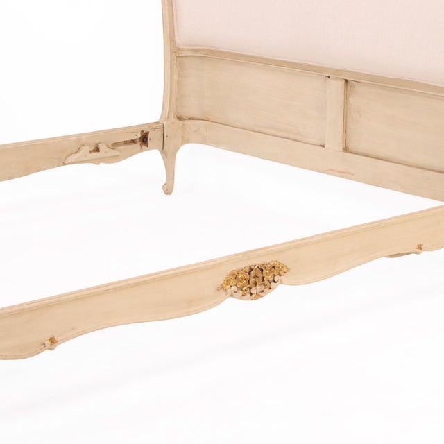 Wood A French Louis XV Style Painted Full Size Bed, C. 1930. For Sale - Image 7 of 9