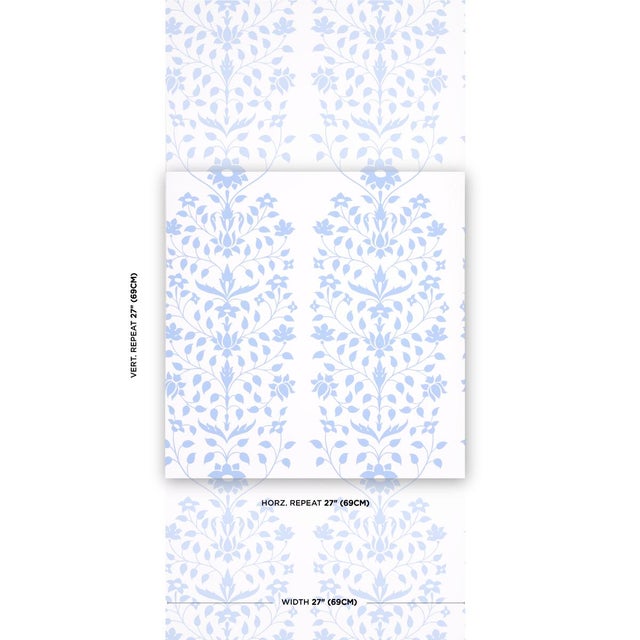 A wonderfully exotic stylized floral, Jaipur Mughal Flower wallpaper was created by Marie-Anne Oudejans and inspired by...