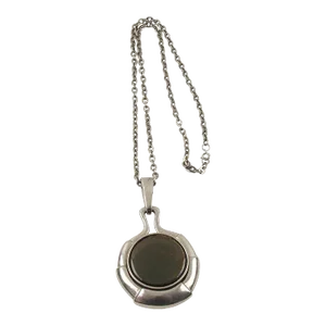 Pace Age Modernist Necklace Green Iridescent Resin Pendant
