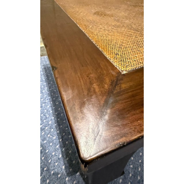 Brown 1960s Mid-Century Asian-Style Coffee Table in Elm & Seagrass For Sale - Image 8 of 10