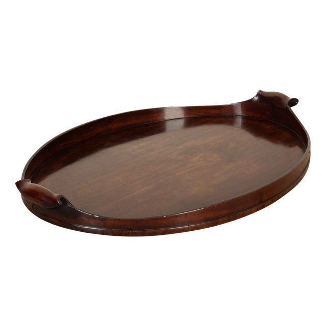 George III Oval Mahogany Tray, 1760 For Sale
