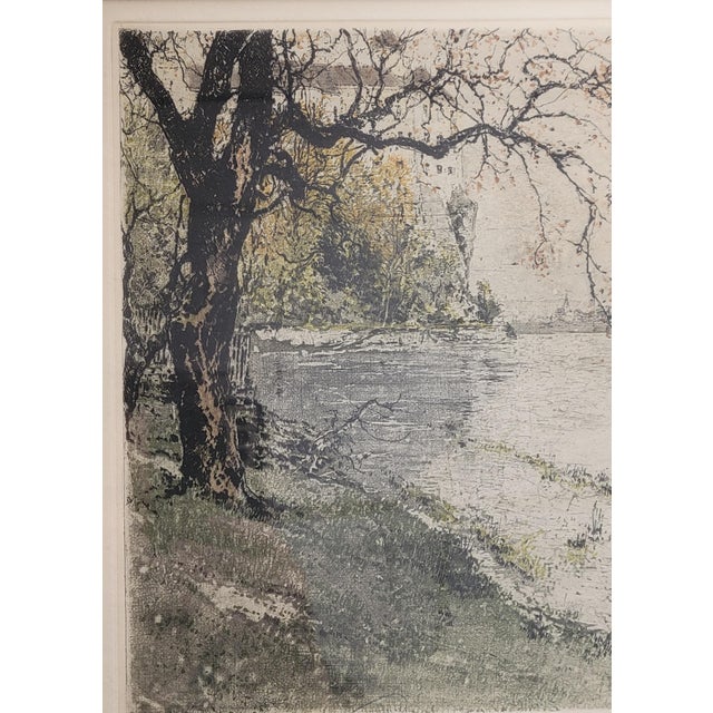 Early 20th Century Etching of Persenberg Castle (Austria) by Luigi Kasimir (1881-1962) For Sale - Image 5 of 12