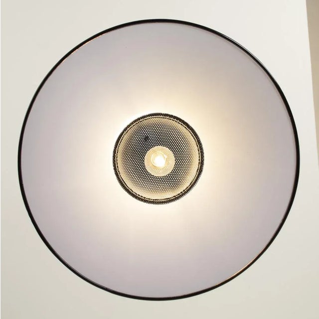 Large Suspension Lamp in White Murano Glass with Black Finishes, Italy, 1970s For Sale - Image 6 of 12