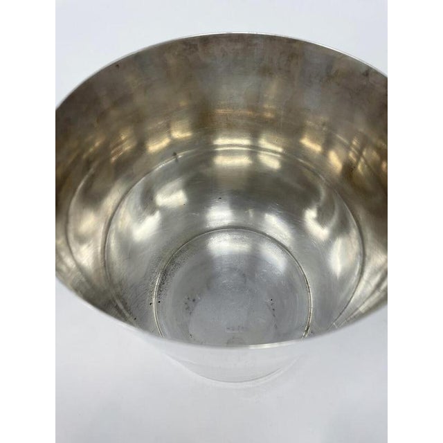 Metal Mid-Century Modern Art Deco Ondulations Ice Bucket from Christofle, 1930s, Set of 2 For Sale - Image 7 of 10