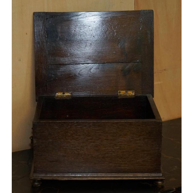 Antique Edwardian English Oak Storage Box, 1910 For Sale - Image 15 of 18