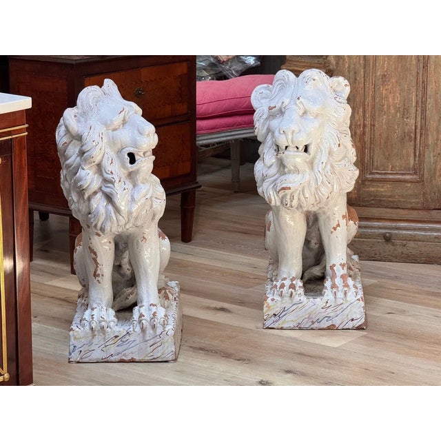 Ceramic Pair of Late 18th Century Terracotta Lions From Naples For Sale - Image 7 of 7