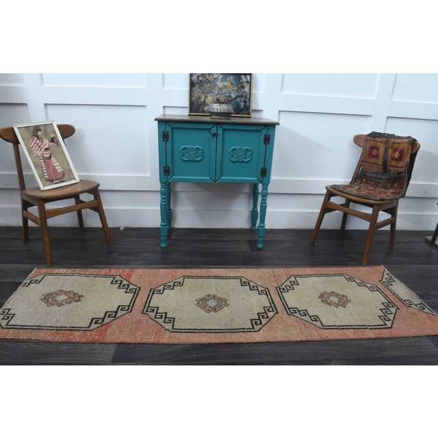 1970s Vintage Handmade Wool Cotton Orange Runner Rug For Sale - Image 9 of 10