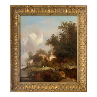 Early 19th Century Landscape Oil Painting by Edward Williams, Framed For Sale